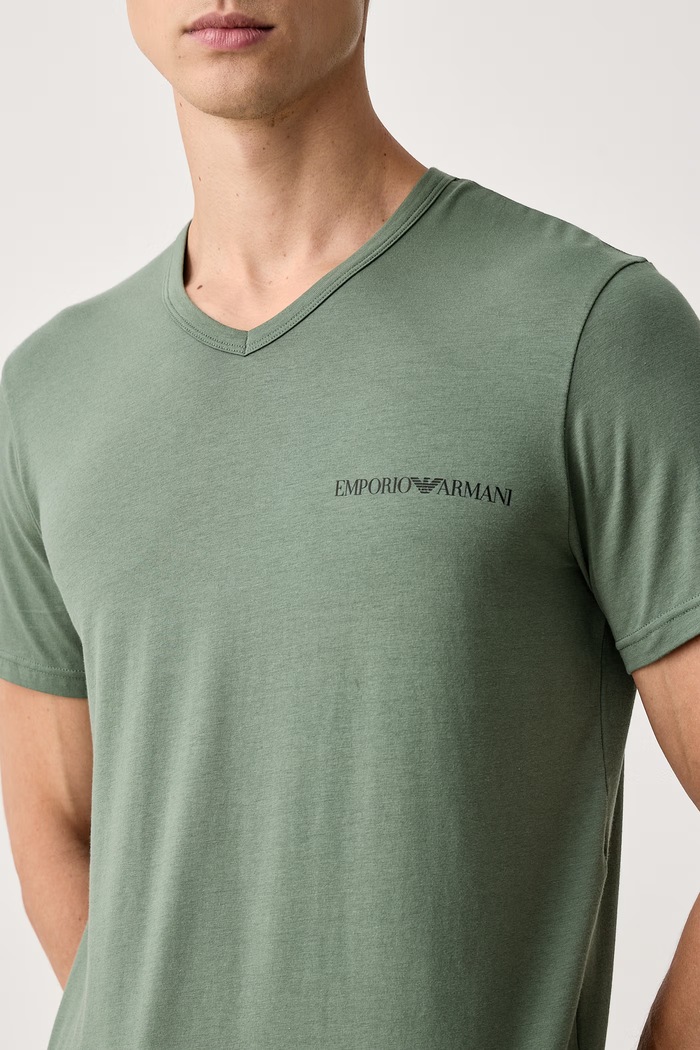 Emporio Armani Underwear T-shirt lounge męski bawełniany z elastanem 2-pack EM000392.AF25019