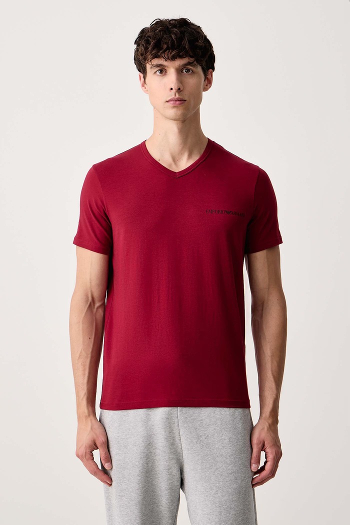 Emporio Armani Underwear T-shirt lounge męski bawełniany z elastanem 2-pack czarny EM000392.AF25019