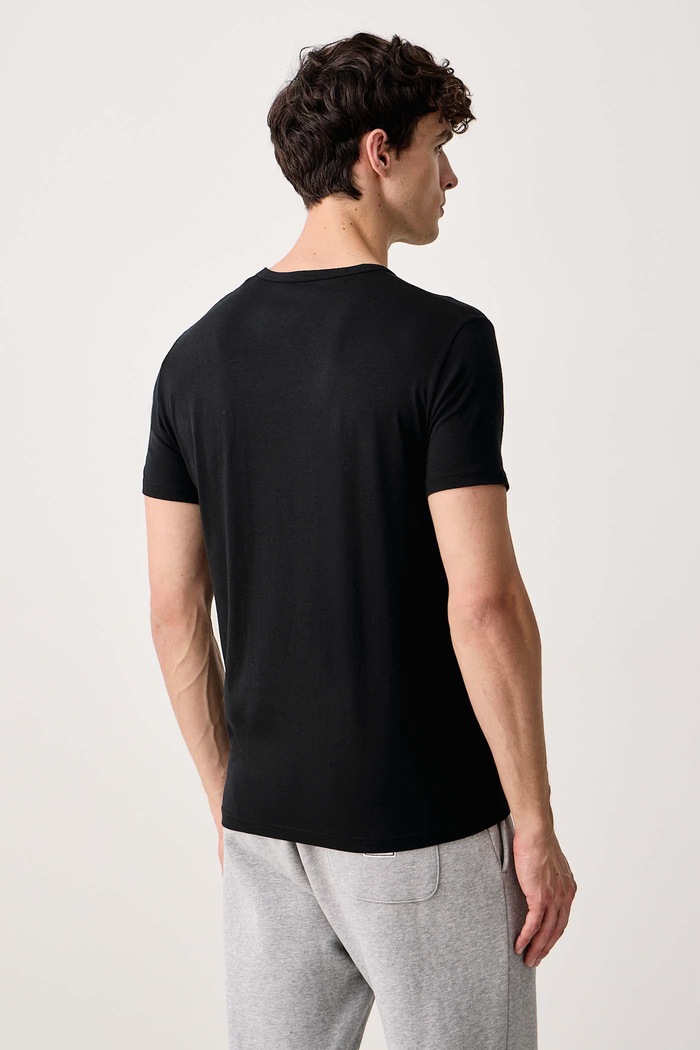 T-shirt lounge męski bawełniany z elastanem 2-pack Emporio Armani Underwear czarny EM000392.AF25019