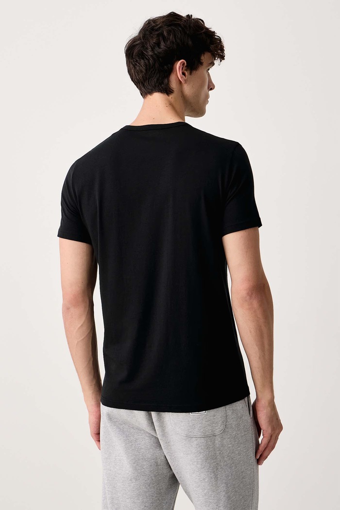 T-shirt lounge męski bawełniany z elastanem 2-pack Emporio Armani Underwear czarny EM000391.AF25019