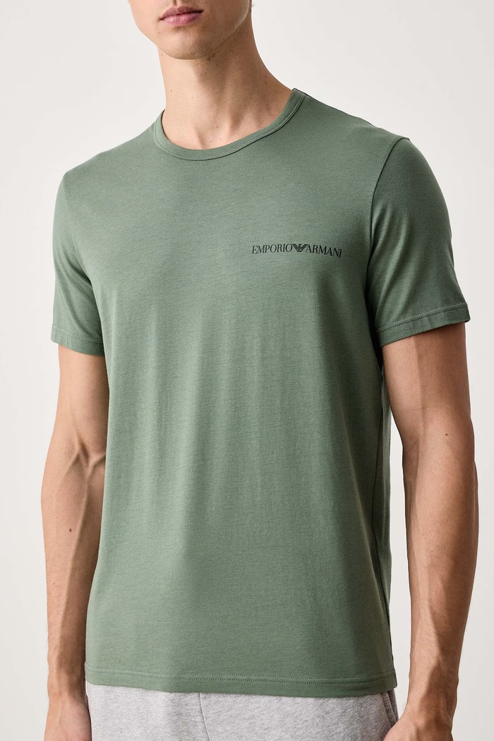 Emporio Armani Underwear T-shirt lounge męski bawełniany z elastanem 2-pack EM000391.AF25019