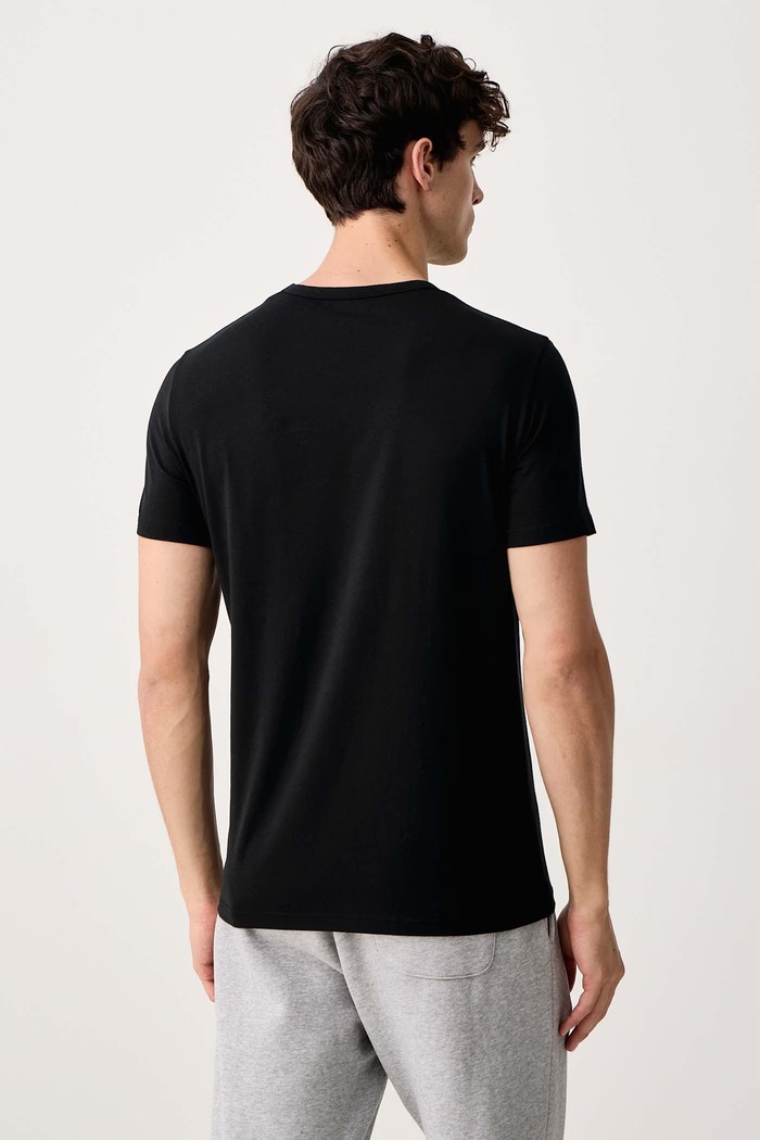 T-shirt lounge męski bawełniany z elastanem 2-pack Emporio Armani Underwear czarny EM000391.AF25019