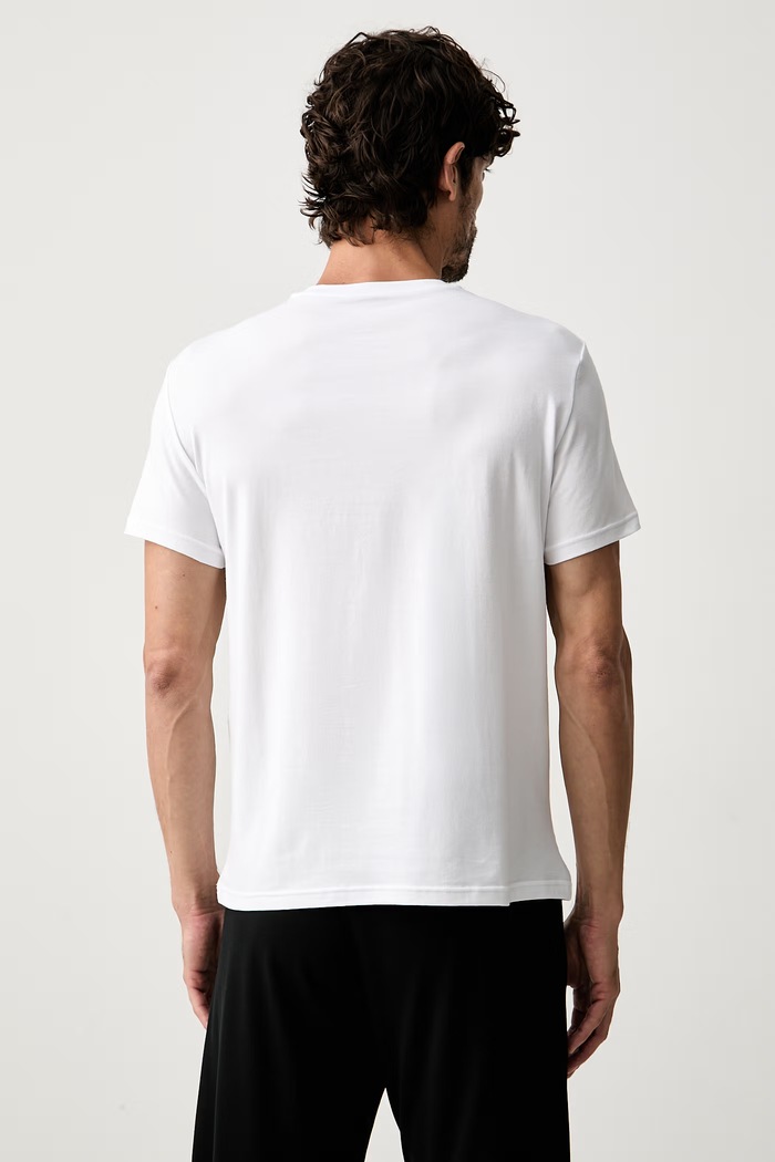 Odzież Emporio Armani Underwear T-shirt lounge męski bawełniany z elastanem 2-pack EM000391.AF25017 czarny