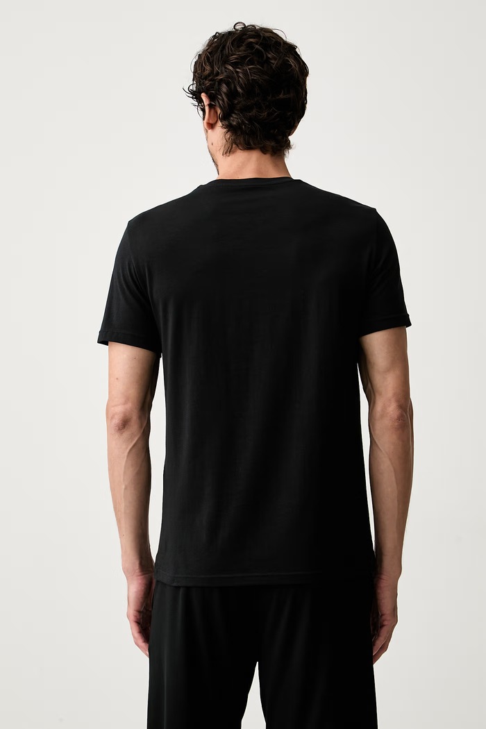 Emporio Armani Underwear T-shirt lounge męski bawełniany z elastanem 2-pack czarny EM000391.AF25017