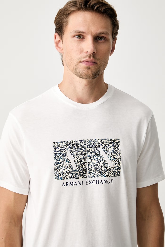 Armani Exchange T-shirt męski bawełniany biały XM003100.AF10356