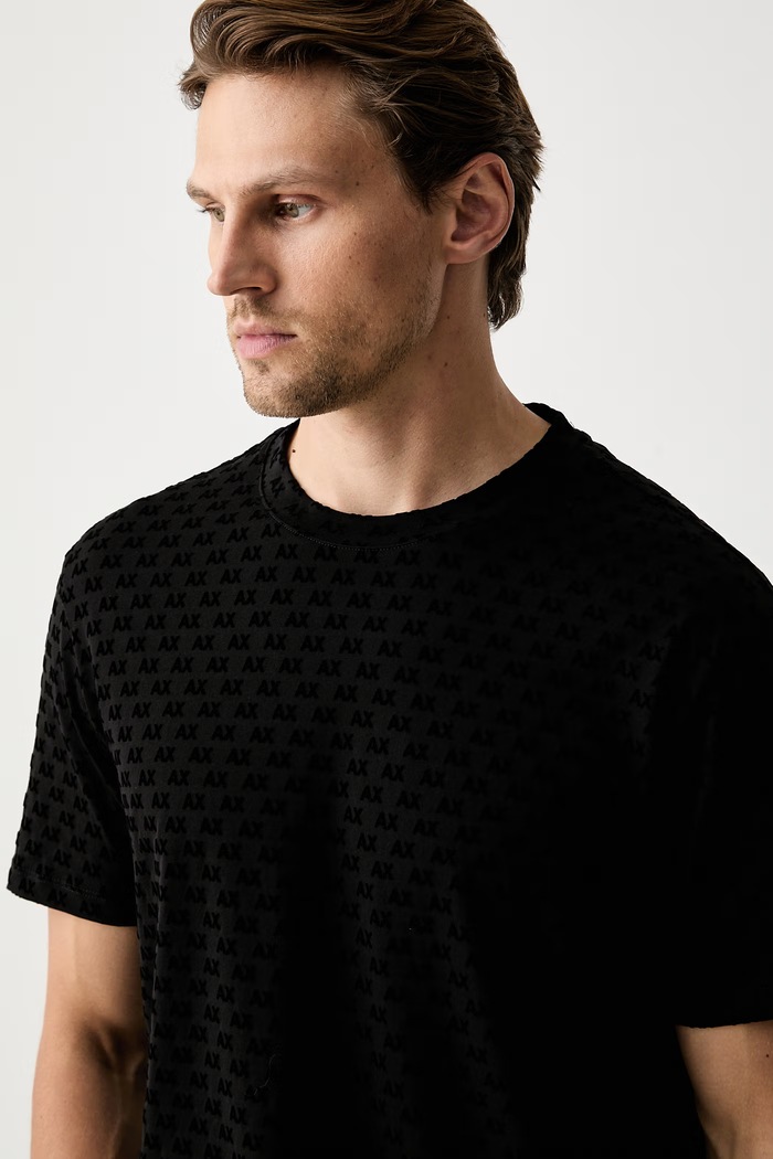 Armani Exchange kratka majica moška bombažna črna XM003079.AF10356