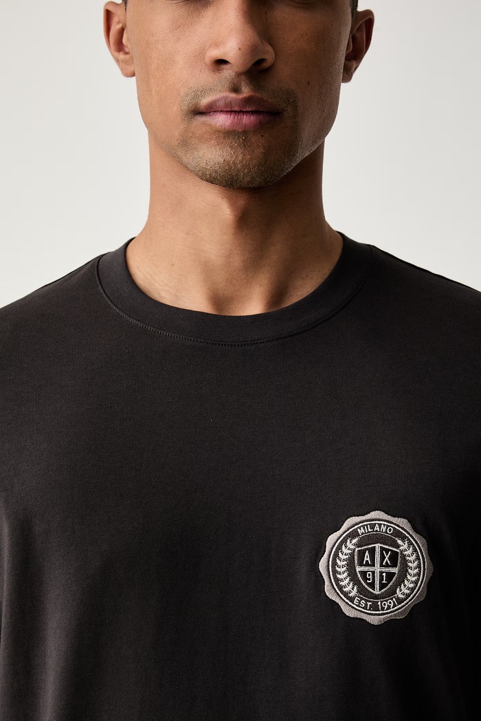 Armani Exchange T-shirt męski bawełniany brązowy XM003078.AF10361