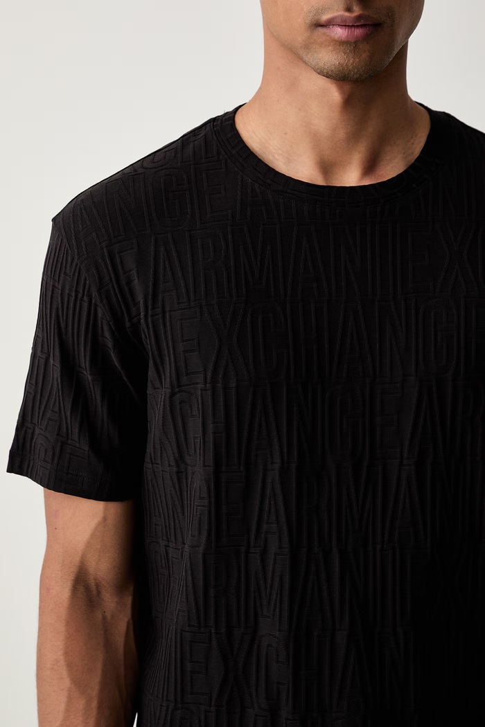 Armani Exchange t-shirt da uomo in cotone nero XM003073.AF10337