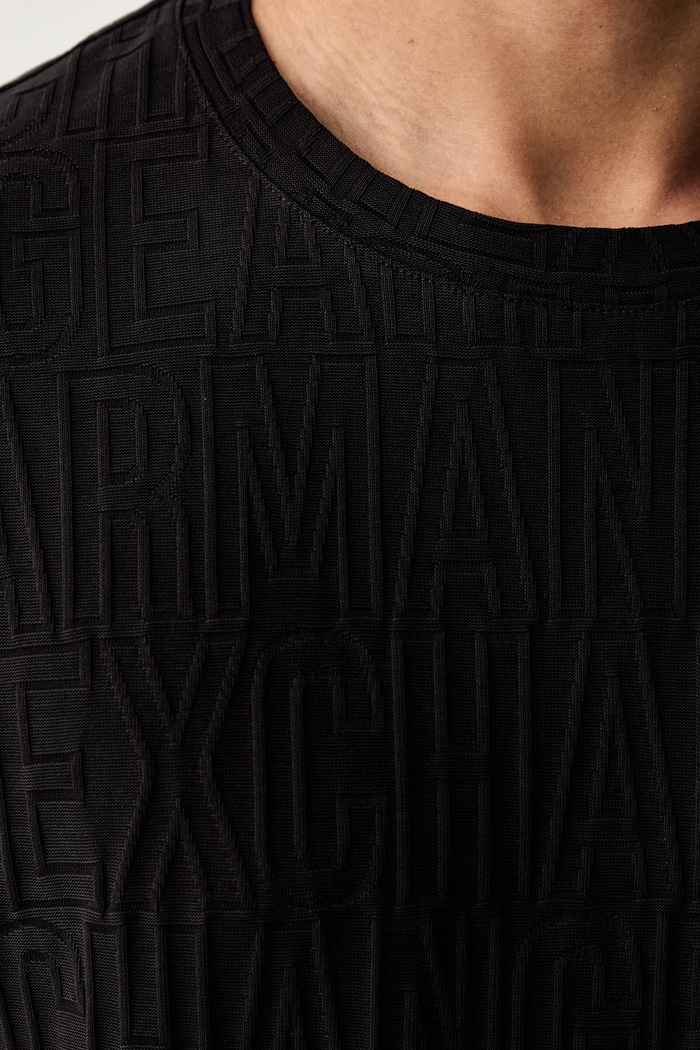 Armani Exchange t-shirt da uomo in cotone XM003073.AF10337 nero