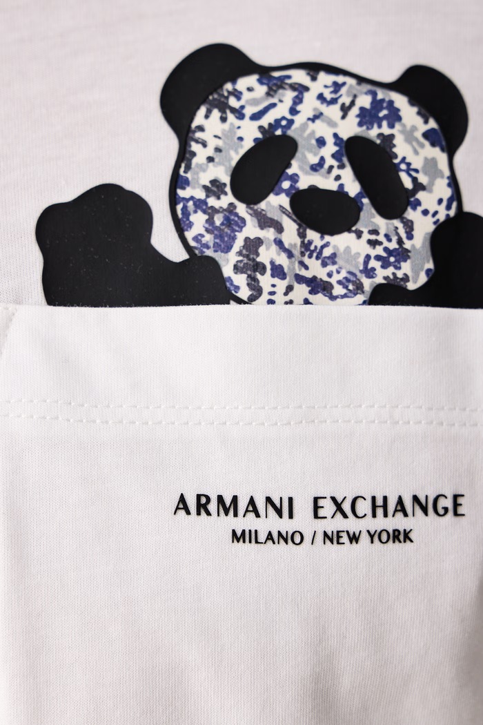 Kratka majica moška bombažna Armani Exchange bela XM003072.AF10356