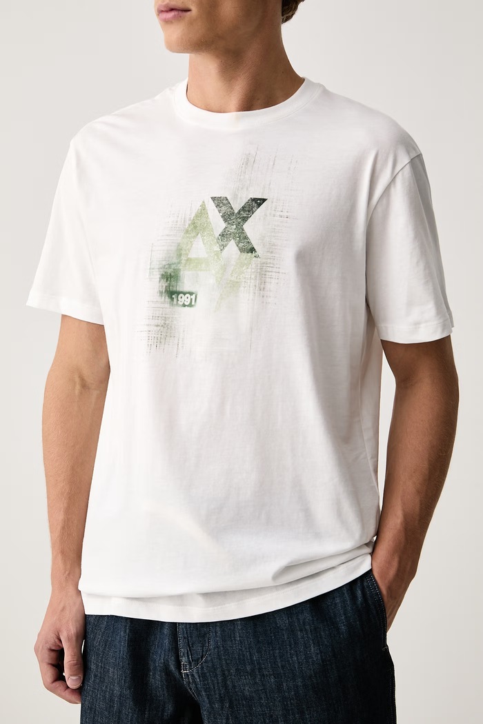 Majica za muškarce od pamuka Armani Exchange XM003065.AF10356 bijela