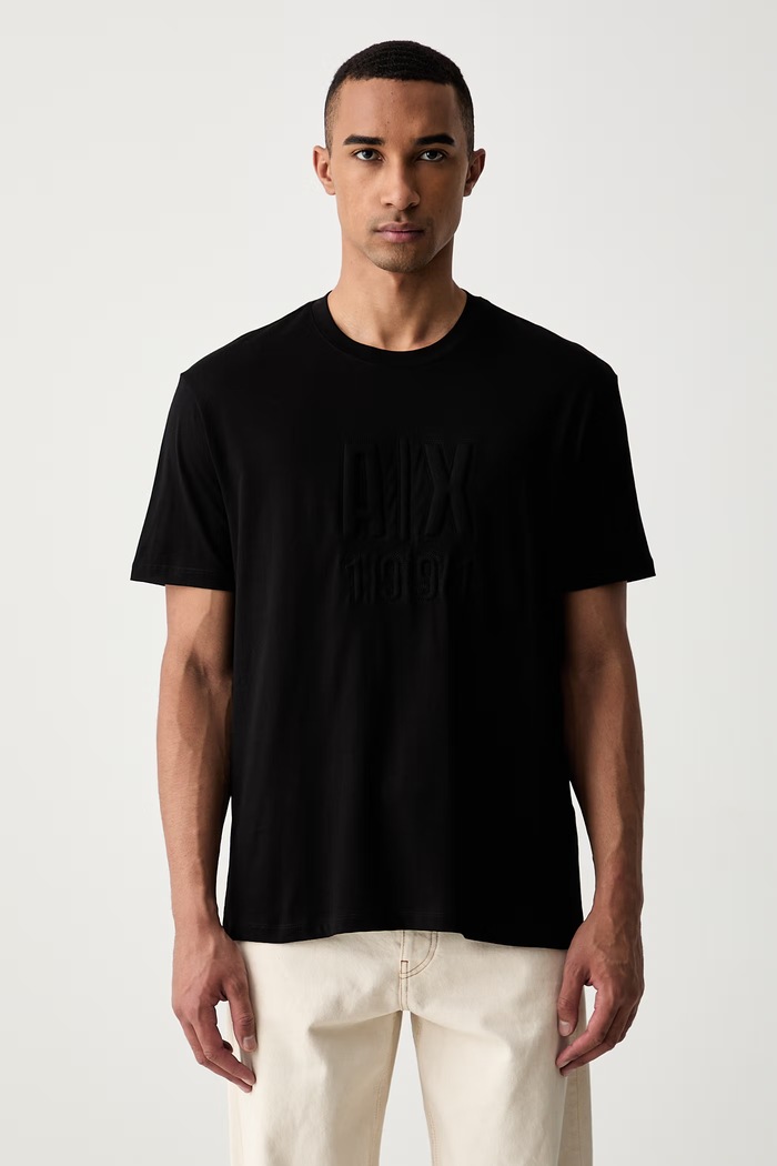 Armani Exchange t-shirt da uomo in cotone nero XM003042.AF10358