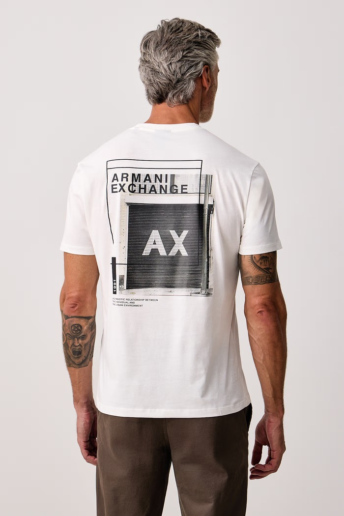 Armani Exchange Tričko pánske bavlnené biela XM003038.AF10356