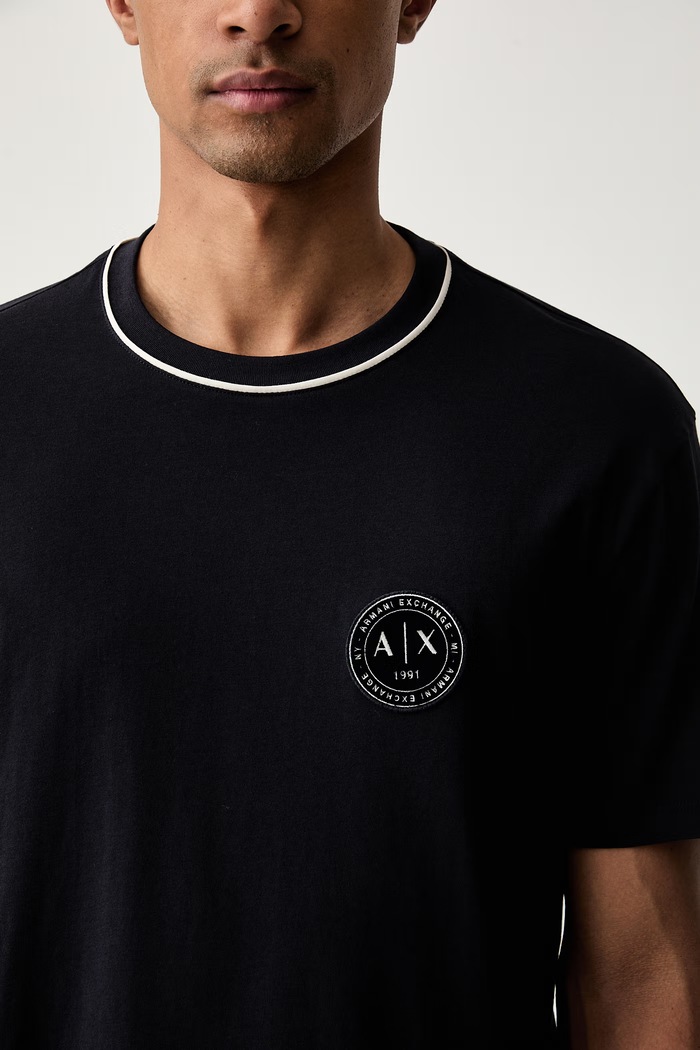 Armani Exchange T-shirt męski bawełniany granatowy XM003033.AF10356