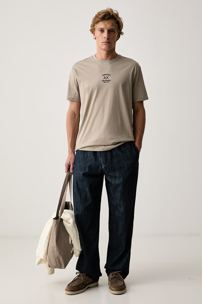 Armani Exchange Футболка для мужчин из хлопка XM003023.AF10358 бежевый AW26