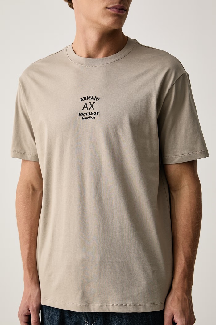 Футболка для мужчин из хлопка Armani Exchange XM003023.AF10358 бежевый
