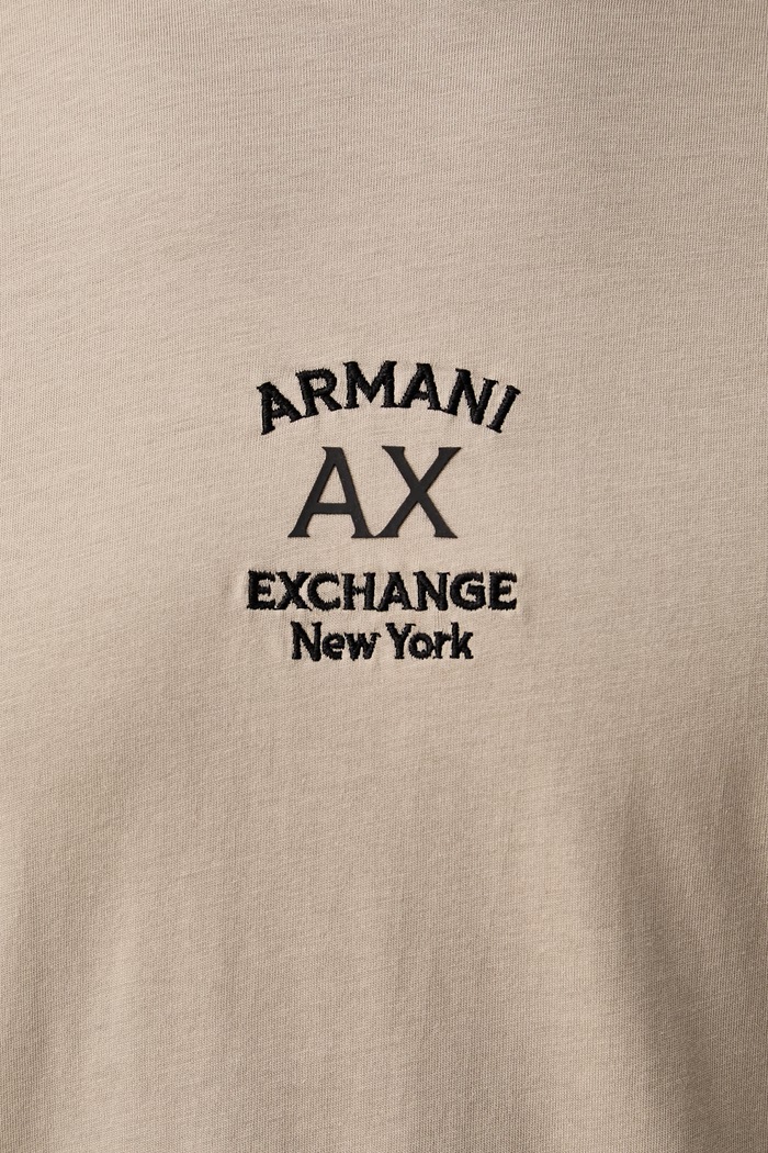 Футболка для мужчин из хлопка Armani Exchange бежевый XM003023.AF10358