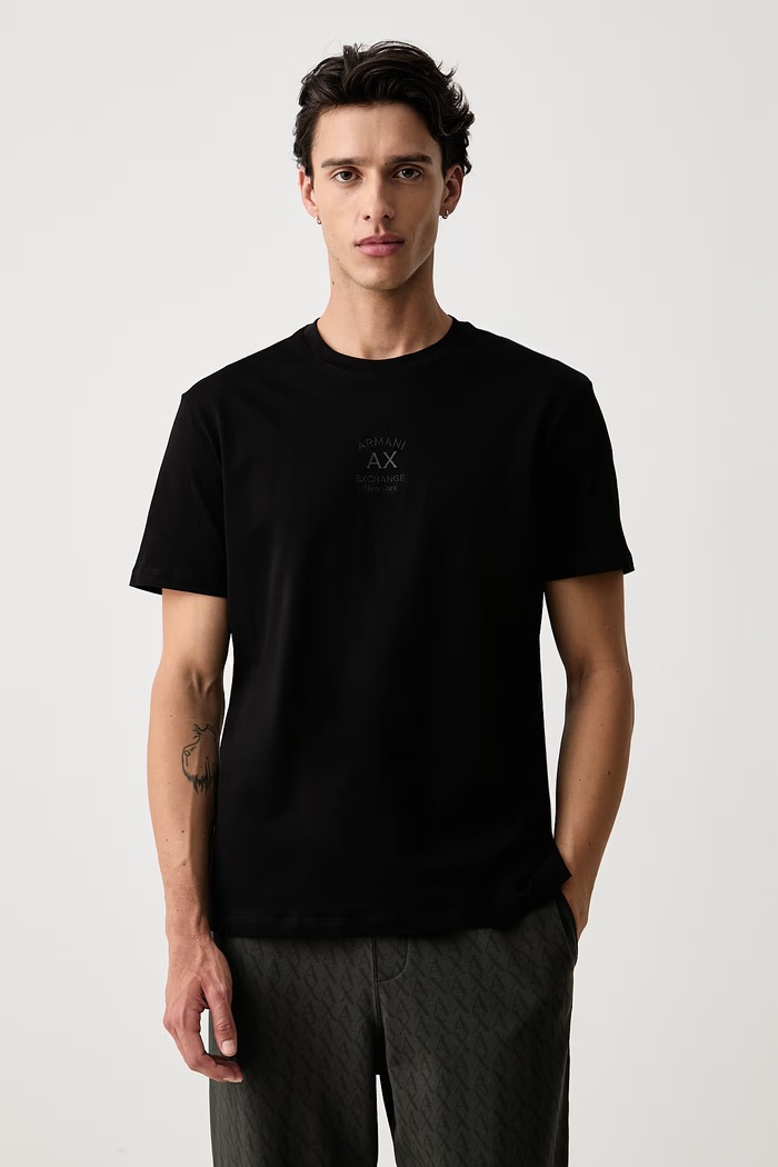Armani Exchange majica za muškarce od pamuka crna XM003023.AF10358