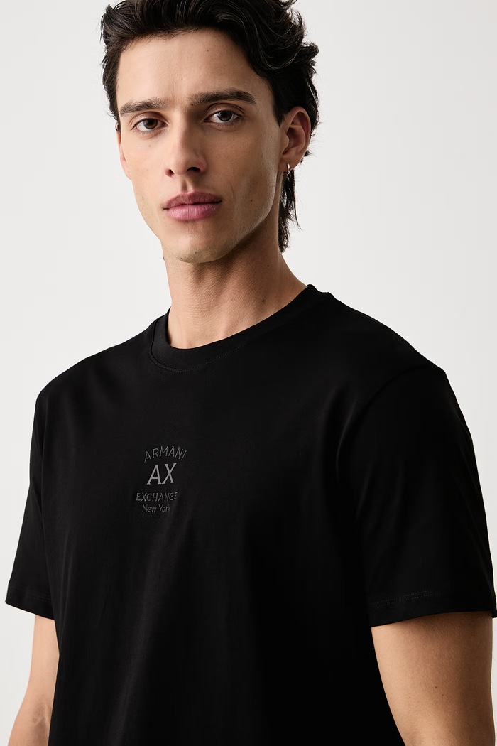 Armani Exchange majica za muškarce od pamuka crna XM003023.AF10358