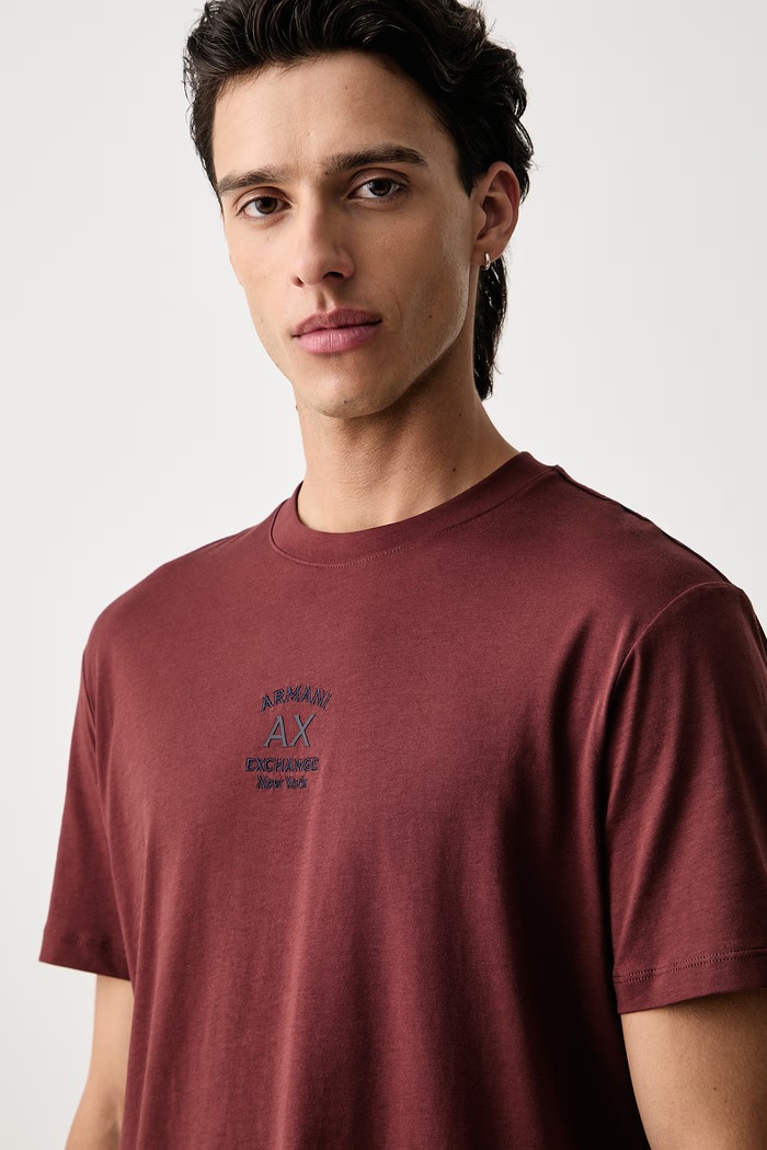 Armani Exchange T-shirt męski bawełniany pomarańczowy XM003023.AF10358