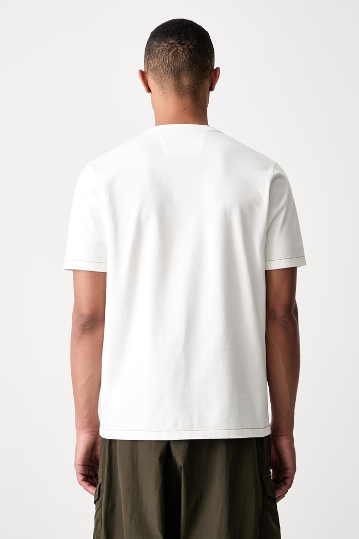 Odzież C.P. Company T-shirt bawełniany męski 21CMTS169A110580W beżowy