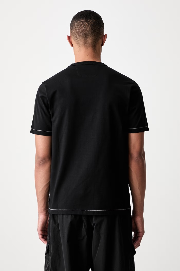 Odzież C.P. Company T-shirt bawełniany męski 21CMTS169A110580W czarny