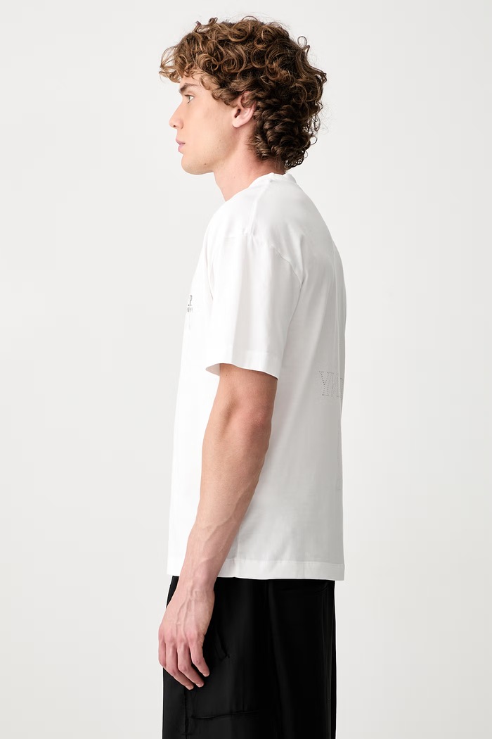 C.P. Company T-shirt bawełniany męski biały 21CMTS166A005100W
