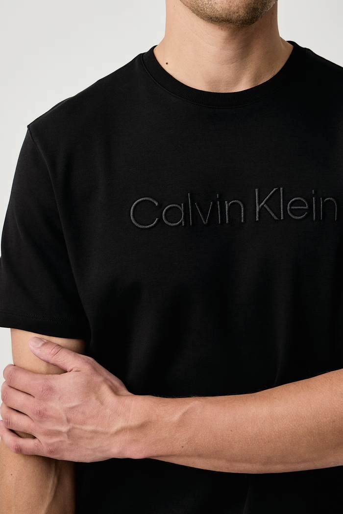Kratka majica moška bombažna Calvin Klein LV04LH804G črna
