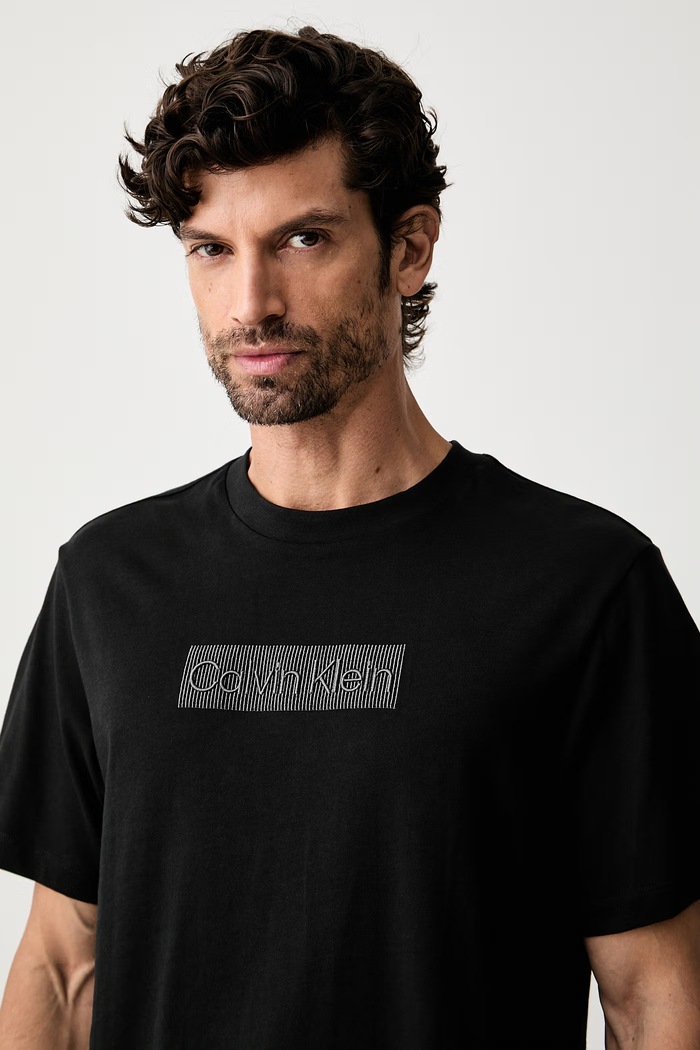 Calvin Klein T-shirt męski bawełniany czarny LV04LH803G