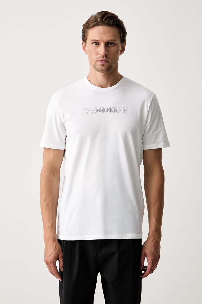 Calvin Klein T-shirt męski bawełniany biały LV04LH802G