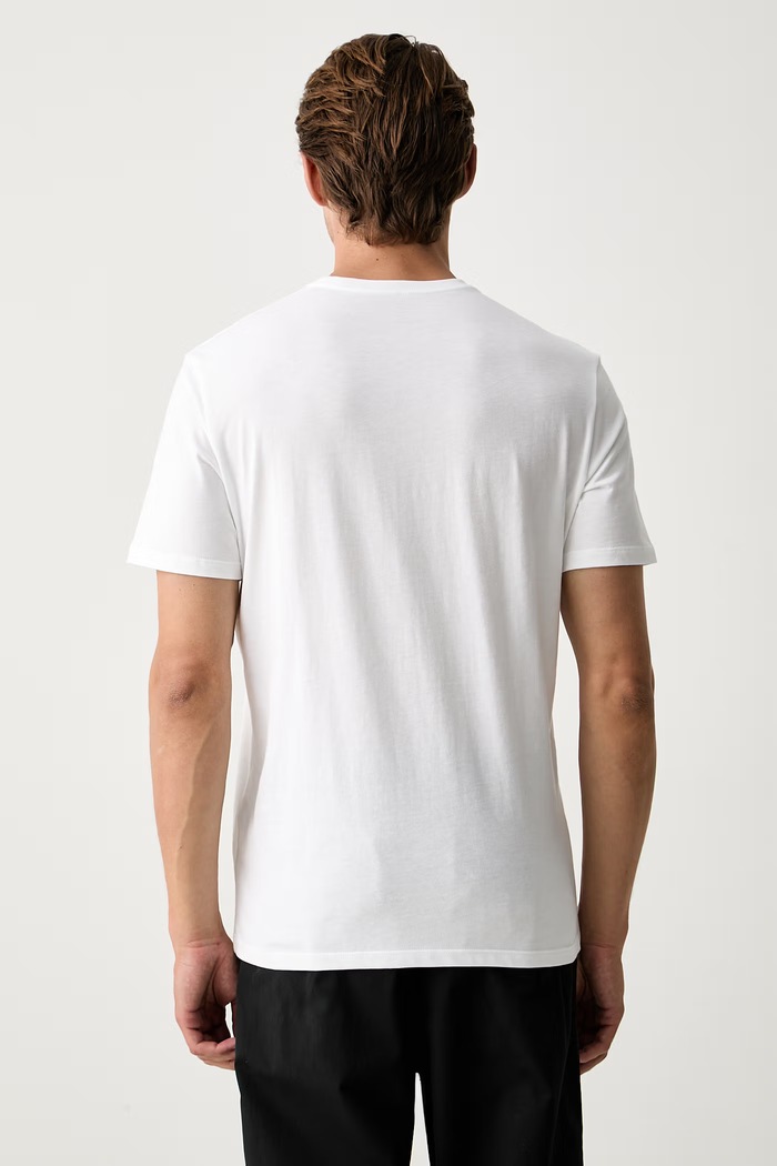 Odzież Calvin Klein T-shirt męski bawełniany LV04LH802G biały