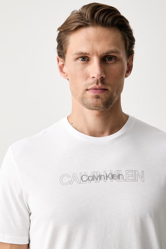 Calvin Klein T-shirt męski bawełniany biały LV04LH802G