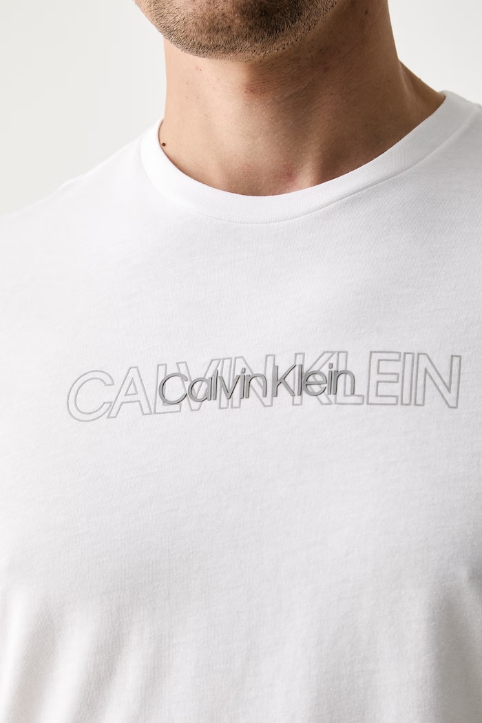 Calvin Klein T-shirt męski bawełniany LV04LH802G biały