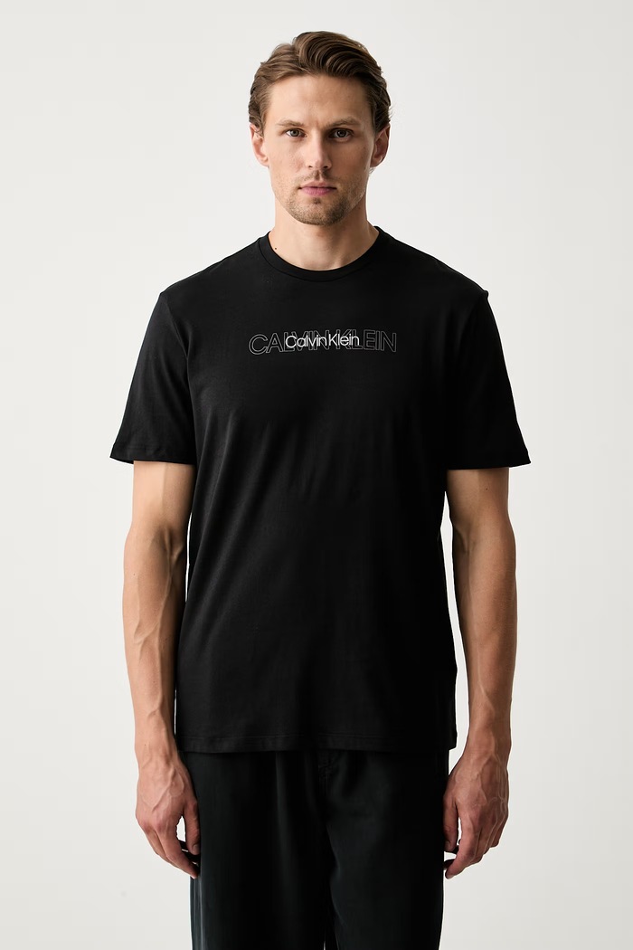 Calvin Klein T-shirt męski bawełniany czarny LV04LH802G