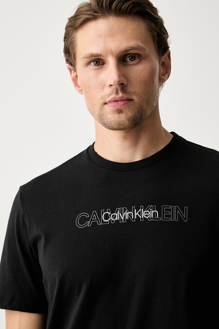 Calvin Klein T-shirt męski bawełniany czarny LV04LH802G