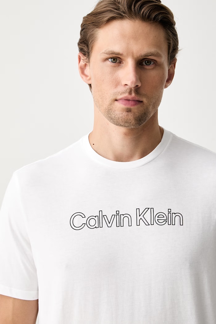 Calvin Klein T-shirt męski bawełniany biały LV04LH800G