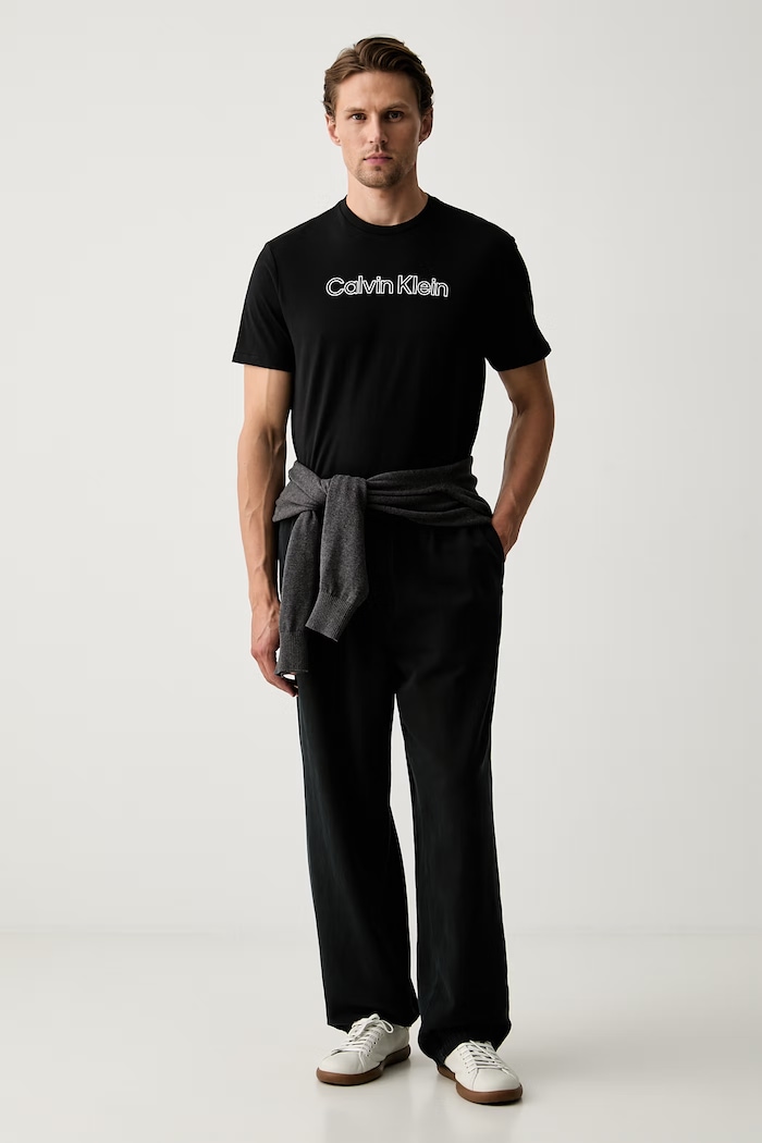 Calvin Klein T-shirt męski bawełniany LV04LH800G czarny AW26