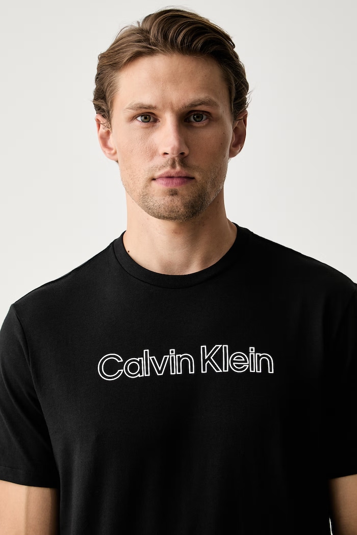 Calvin Klein T-shirt męski bawełniany czarny LV04LH800G