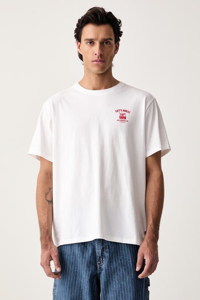 Odjeća Levi's majica za muškarce od pamuka RELAXED FIT TEE 16143.2625 bijela