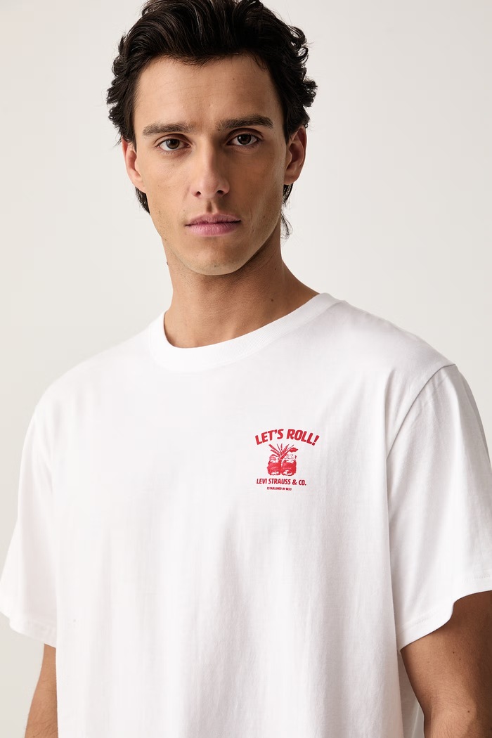 Levi's majica za muškarce od pamuka RELAXED FIT TEE bijela 16143.2625