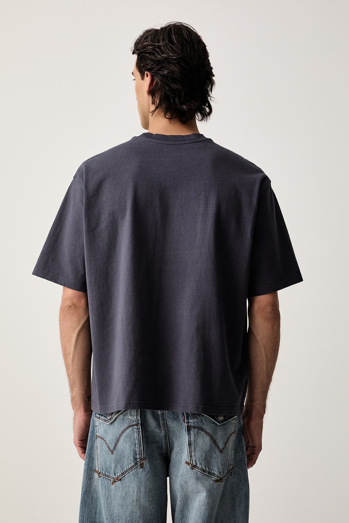 Odzież Levi's T-shirt męski bawełniany SS WORKWEAR PKT 008AB.0002 granatowy