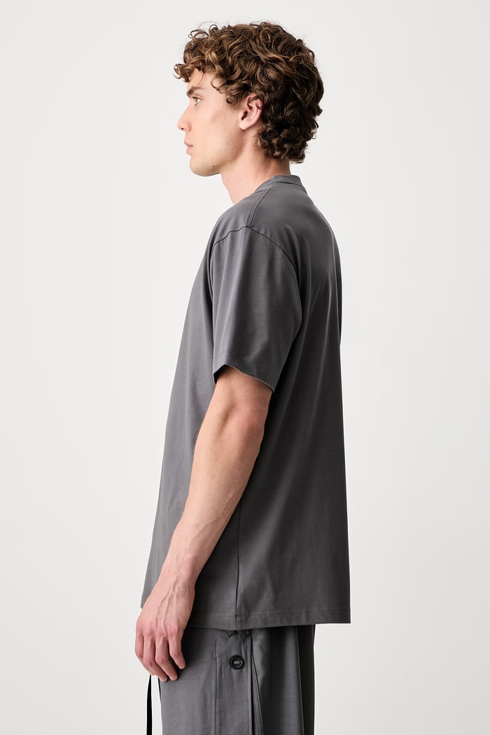 Y-3 LOGO LS TEE T-shirt bawełniany męski KZ0839 szary AW26
