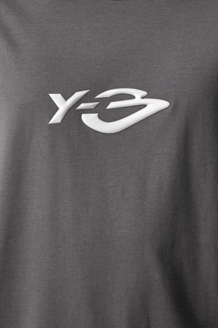 Y-3 LOGO LS TEE T-shirt bawełniany męski KZ0839 szary