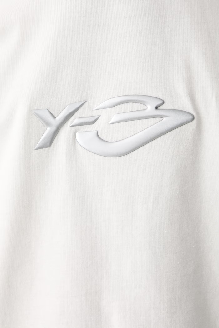 LOGO LS TEE T-shirt bawełniany męski Y-3 beżowy KW8184.M