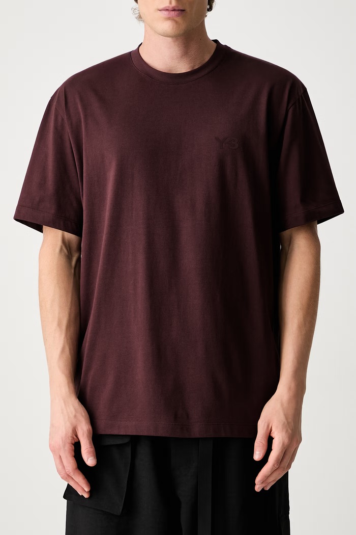 Y-3 REG SS TEE T-shirt męski bawełniany bordowy KU2264.M