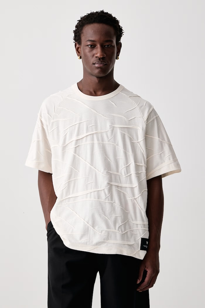 Y-3 M PLT SS TEE T-shirt bawełniany męski beżowy KT9768