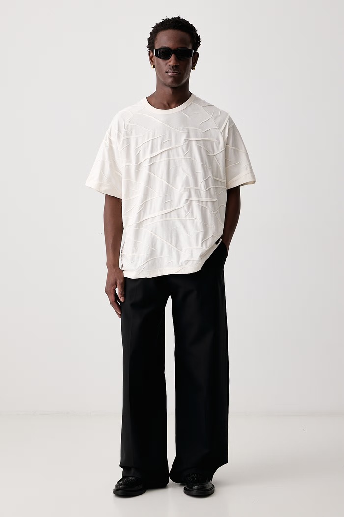 Y-3 M PLT SS TEE T-shirt bawełniany męski KT9768 beżowy AW26