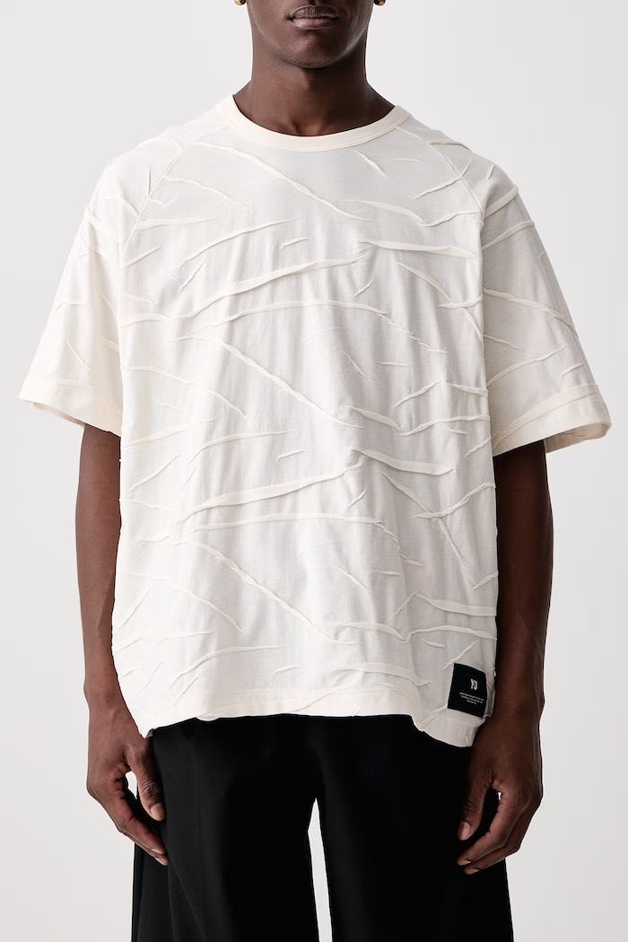 M PLT SS TEE T-shirt bawełniany męski Y-3 beżowy KT9768