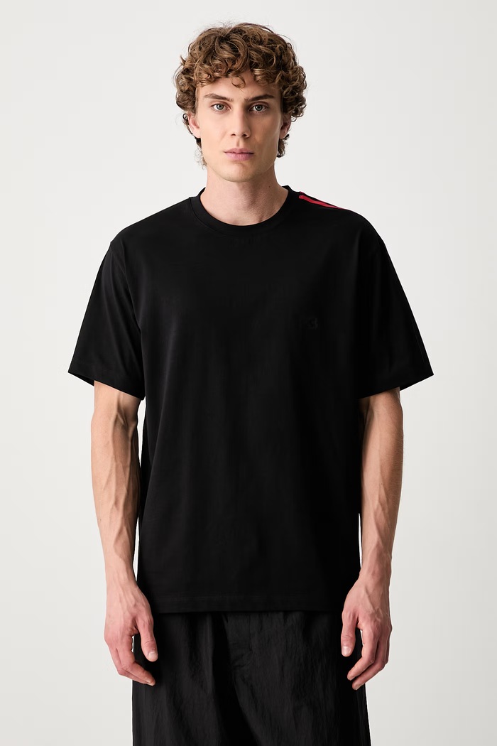 Y-3 GRD 3S SS TEE T-shirt bawełniany męski czarny KQ8600