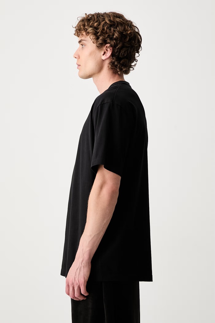 Y-3 LOGO LS TEE T-shirt bawełniany męski KQ8579.M czarny AW26